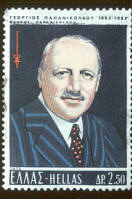 Dr.Papanicolaou - Greece stamp - Image sent by V.Schneider, courtesy of Bernard Naylor