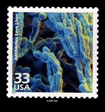Antibiotics save lives, USA stamp