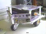 Old robot, rear view.