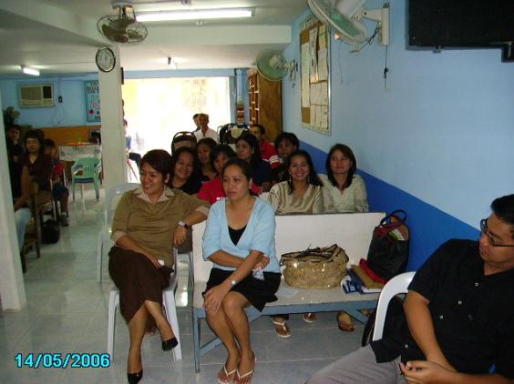Mothers listening to the message.