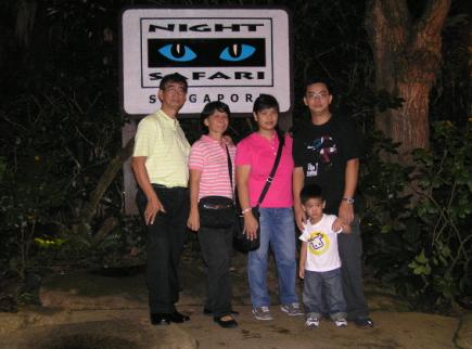 With the family at the Night Safari