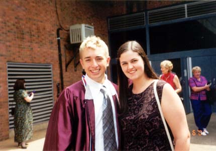 Meredith and me after graduation, not sure what was wrong with me.