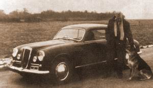 Click Me! Mike Hawthorn. World Champion in 1958 and his Aurelia! Nardi & Ansa exhausts were options fitted in his TT Garage in Farnham!
