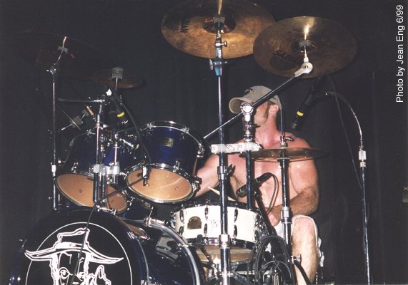 Drummer, Sean Sheya with his face blocked again by the stand...I'll have to remember to stand somewhere else!