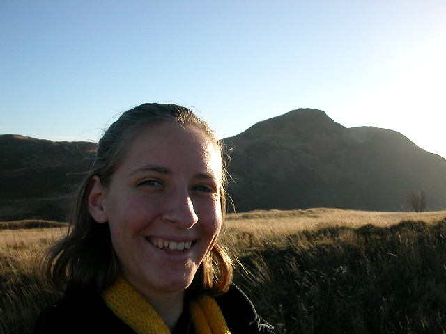 [Me wearing my scarf but not needing it]