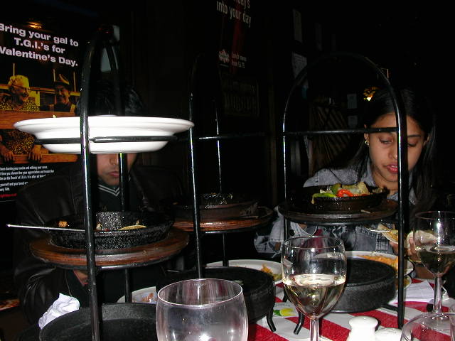[Eating at TGI Fridays]