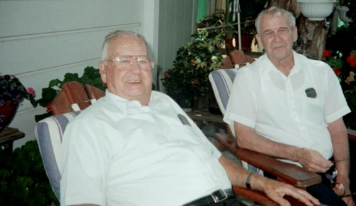 Anson and Harry, enjoying the evening air