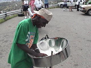 Street steel drum player