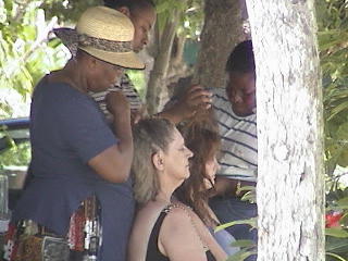 Getting the hair braided