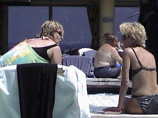 Talking at the pool.... again where is the drink?
