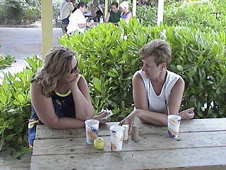 Jean and Dee relaxing after the BBQ