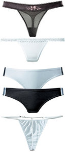 Tanga Slips: durchsichtiger schwarzer V-String, knapper weißer Hüft String, knappe Hüft Panties in weiß und schwarz, ultra schmaler, weißer, T-String Tanga