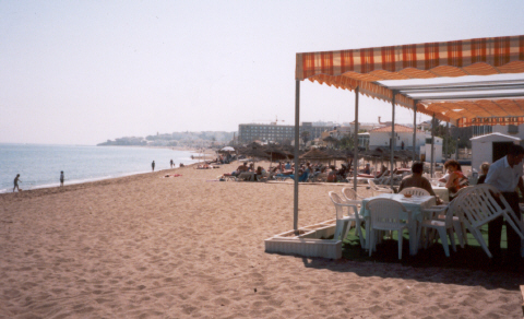 La Cala's beautiful Blue Flag beach with beach bars