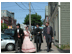 Summer tourist season help dressed up in old-fashioned costume