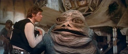 Han Solo and Jabba the Hutt in Episode IV's Special Edition