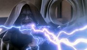 Palpatine attacks with Force lightning.