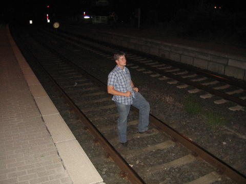 On the track back from Cologne, doin' the Captain Morgan