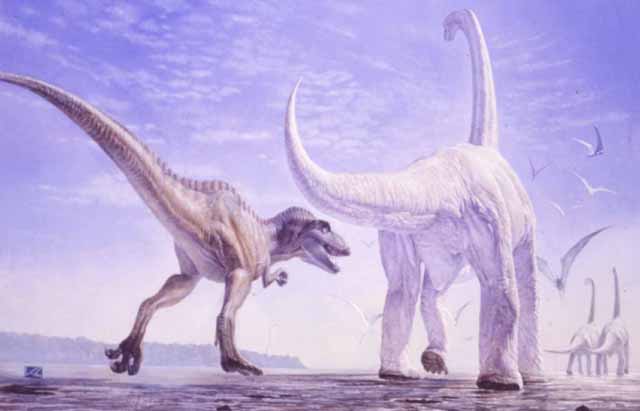 Acrocanthosaurus attacks Pleurocoelus