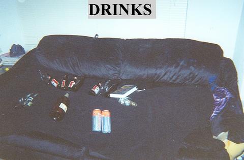 Jeff Hiding Under Empty Alcohol Containers
