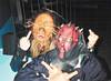 Chewie (Jen) and Darth Maul (Me) flippin the bird