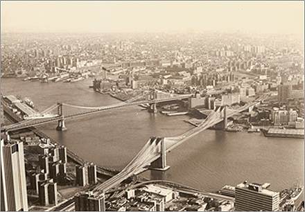 The Brooklyn Bridge from the top of the World Trade Center