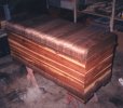 This shows the walnut veneer I applied to the lid.
