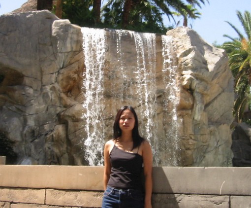 Theresa in front of Mandalay