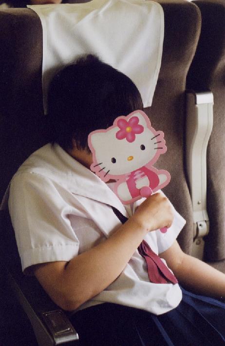 Even Hello Kitty comes on the trip...