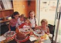 Karen's 3rd B-Day  L-R: Kathryn, Jennifer, Karen, Rebekah, Victoria