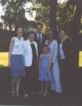 Nan, Mom and kids outside Rachel's wedding reception