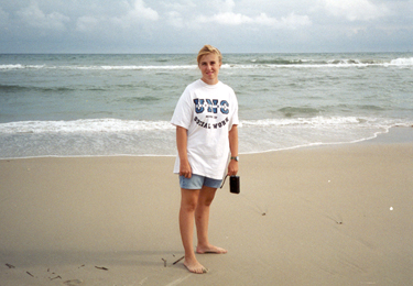 Check out that t-shirt.