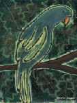 This began as a glue print, which I later colored with oil pastels.