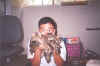 Keitaro with foster kittens