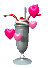 soda with hearts floating around it