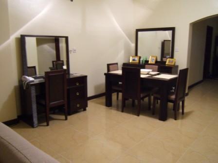 dining room, office area