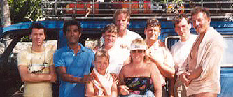 Karl-Heinz Berger Diving School group, 12jan89 �Jenny Grainger - JPEG image 240x100 opening to JPEG image 583x391, Decoded size (Bytes):201732