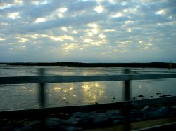 Leaving the Island, across 'The Strood'