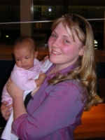 laurie and Bryanna at Heathrow. 2 July 2004