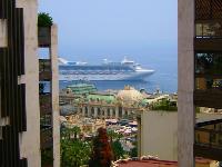 View of the Casina and a cruise ship.