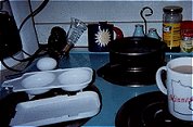Ingredients required to build egg bombs. Do not take eggs on planes. Note: Hardboiled eggs don't kill people. People who make hardboiled eggs kill people. Show personal responsibility when cooking eggs. And wear eye covering.