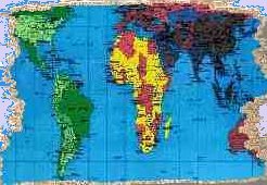 Biodegradable Peter's map of the Earth. Virgos and other Earth signs should click here. 