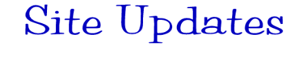 Site Updates