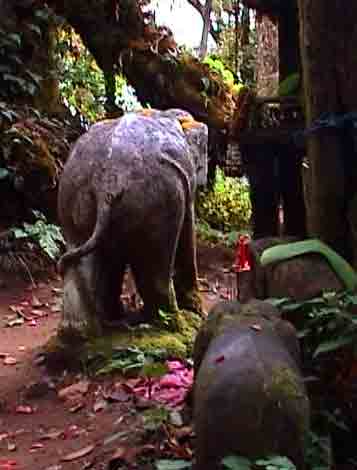 elephants beside king inthanon's memorial shrine