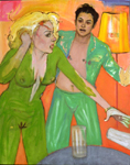 Eliza Griffiths "Scene" 2003, oil on canvas, 60" x 48", private collection