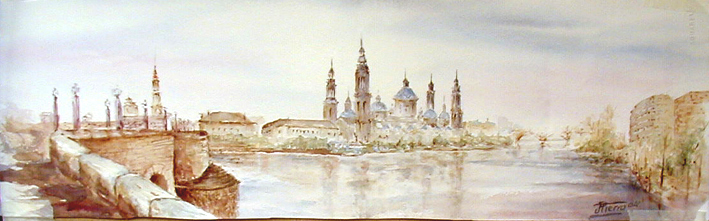 El pilar desde el puente de Piedra