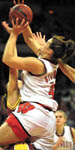 Jessie shoots for two against Rutgers.