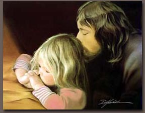 Jesus and a small child