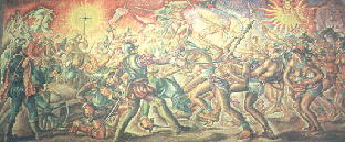 **EL CHOQUE**,Pintura De Alfredo G�lvez;Palacio Nacional