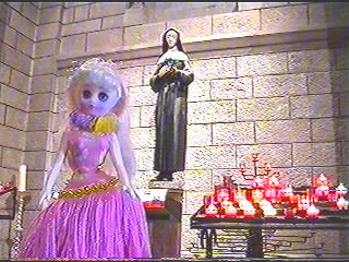 Monaco Cathedral.. Princess Grace rests here... My arms are by my sides as a sign of respect...