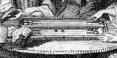 The game of Trictrac, engraving by Tardieu (detail) 